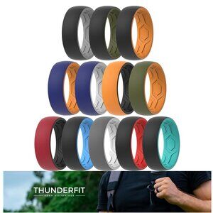 THUNDERFIT Two Layers Silicone Wedding Rings 12-Count Variety Multipack NEW!!